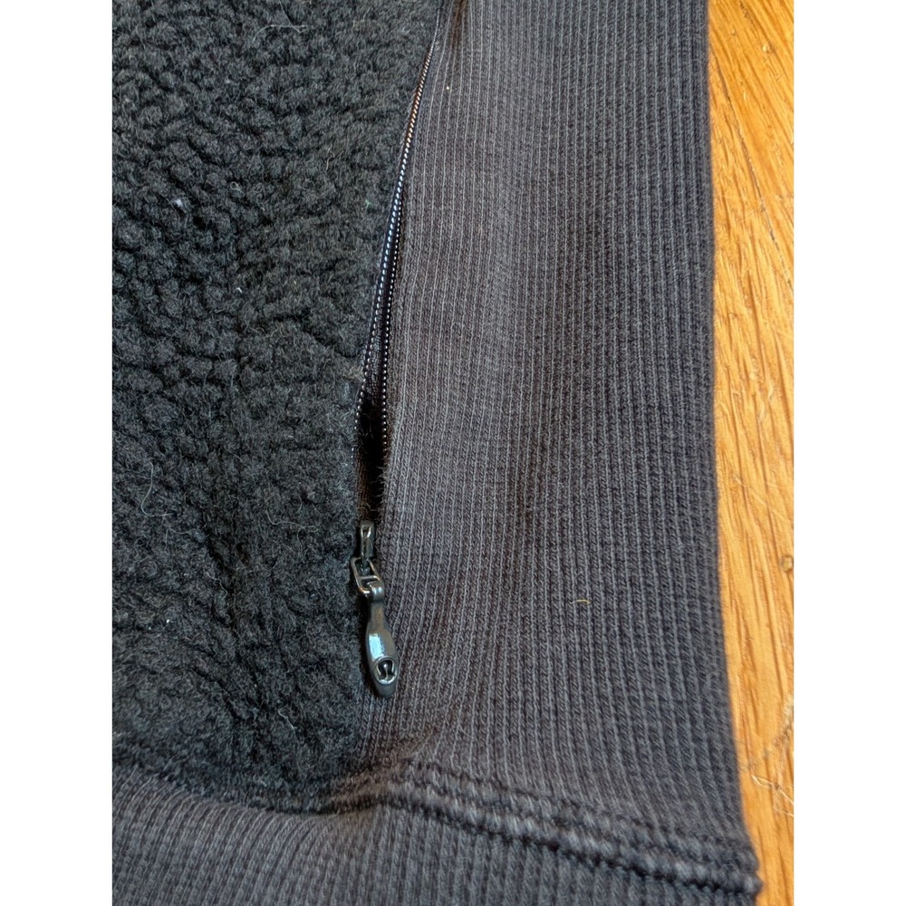 Lululemon Womens Stand Out Sherpa Black Quarter Zip Long Sleeve Jacket Sz 8 - Picture 7 of 13